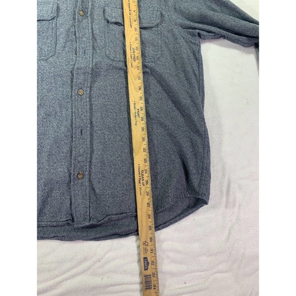 Field & Stream Mens Large Button Up Blue Heavy Flannel Outdoor Casual Adult - Picture 5 of 8